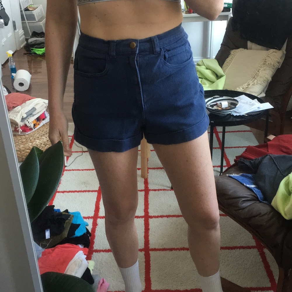 American Apparel high waisted shorts - Navy blue
